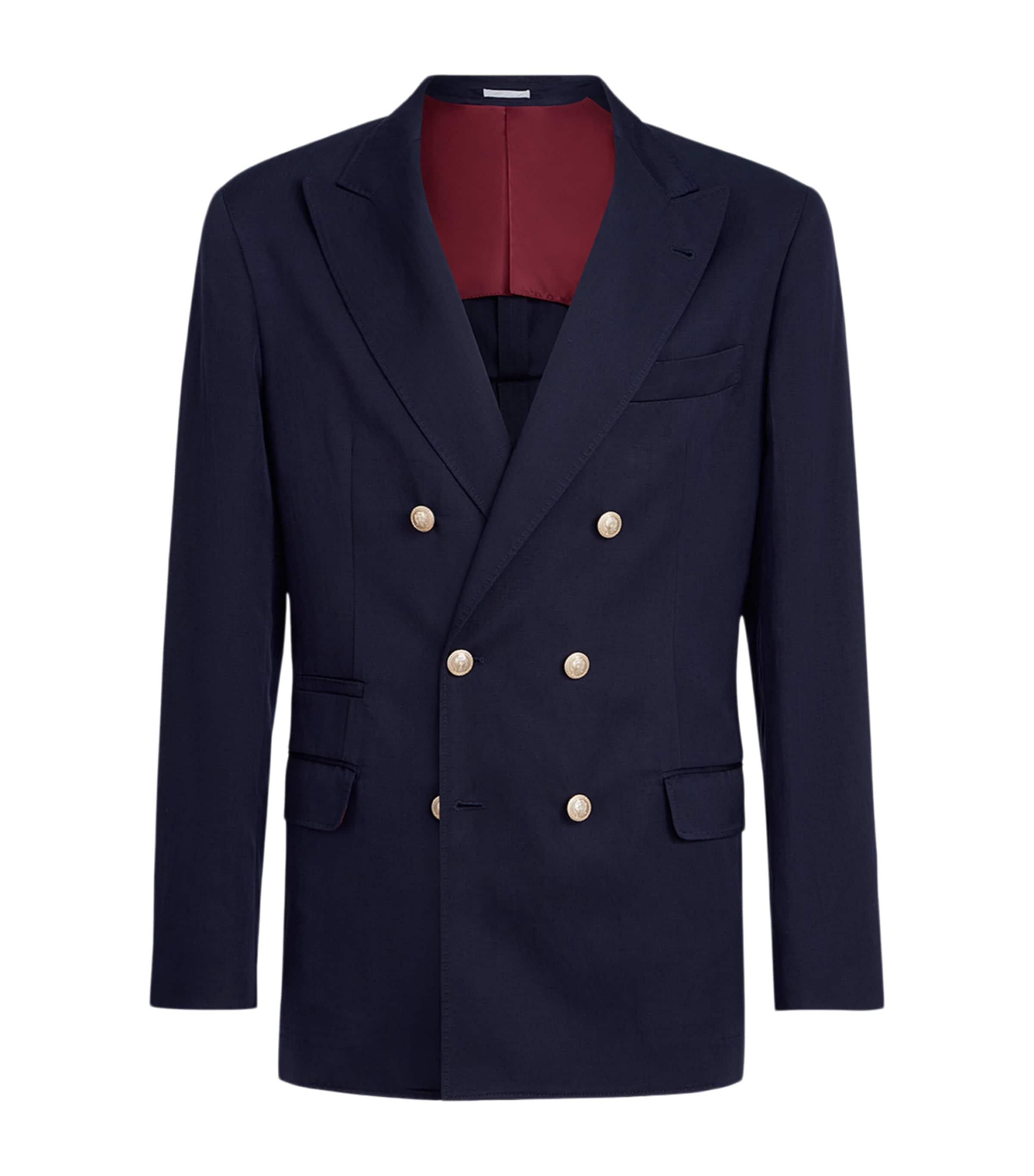 Brunello Cucinelli Silk Délavé and Linen Twill Deconstructed Blazer by BRUNELLO CUCINELLI