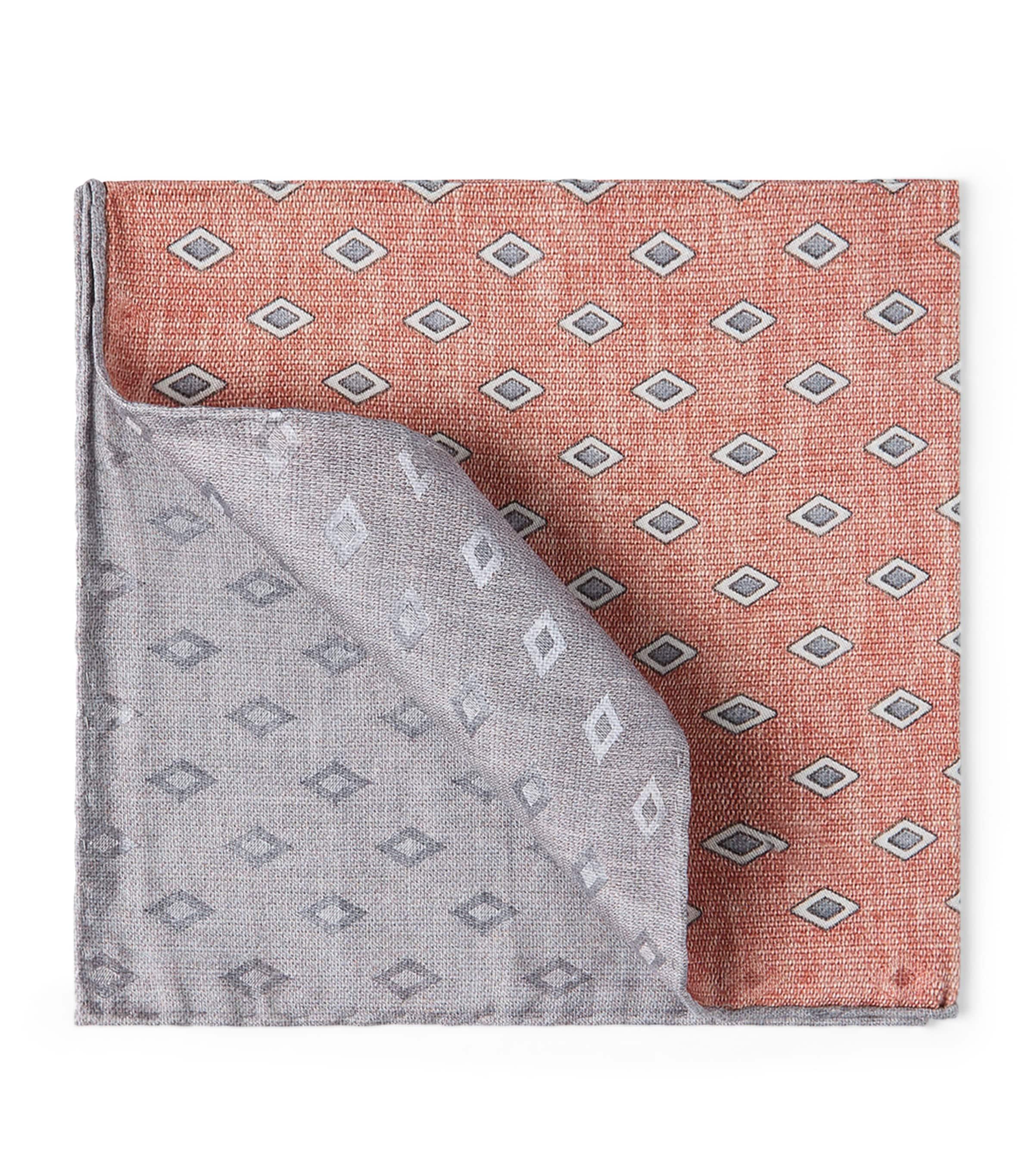 Brunello Cucinelli Silk Diamond Pocket Square by BRUNELLO CUCINELLI