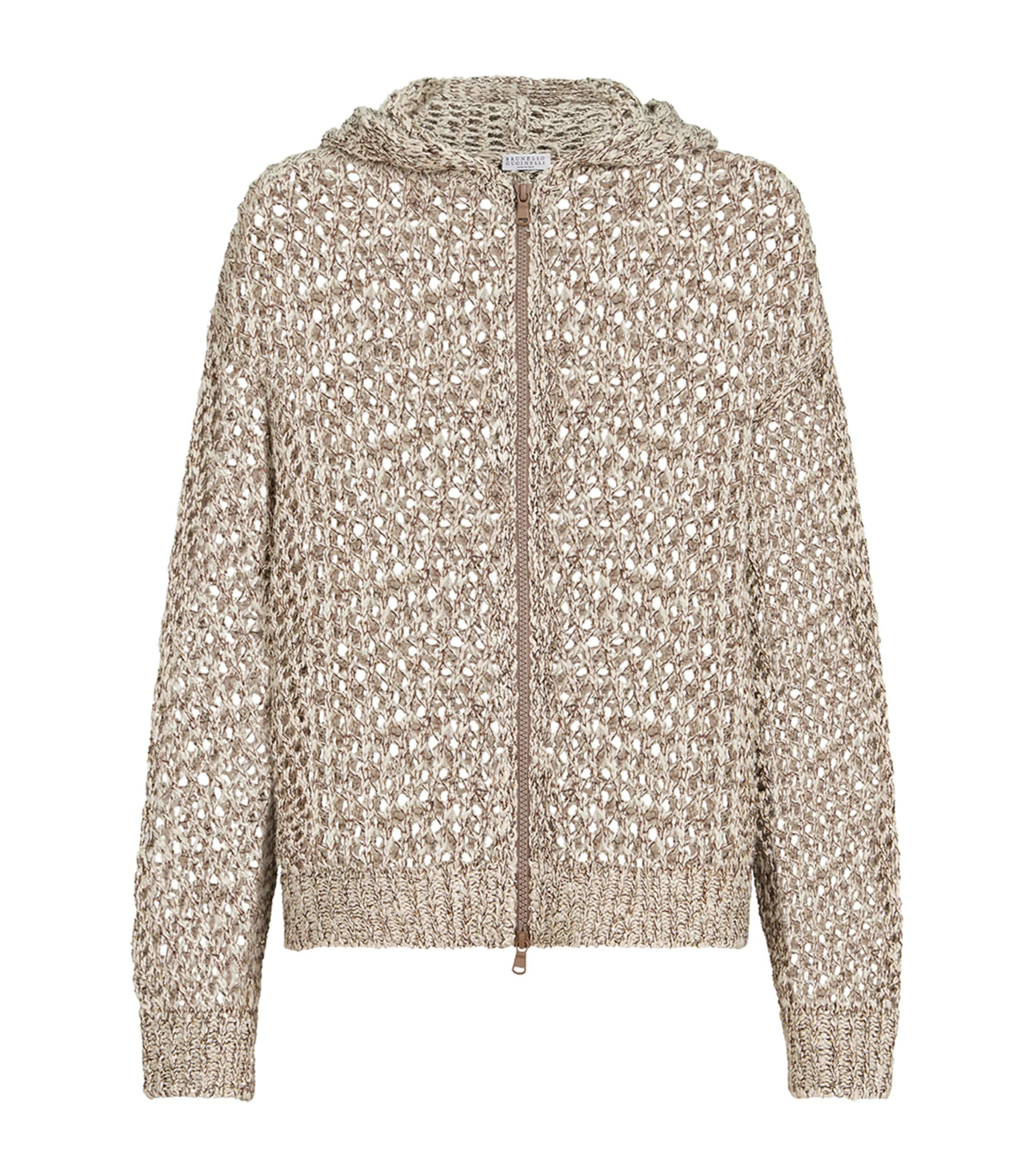 Brunello Cucinelli Silk-Linen-Blend Zip-Up Cardigan by BRUNELLO CUCINELLI