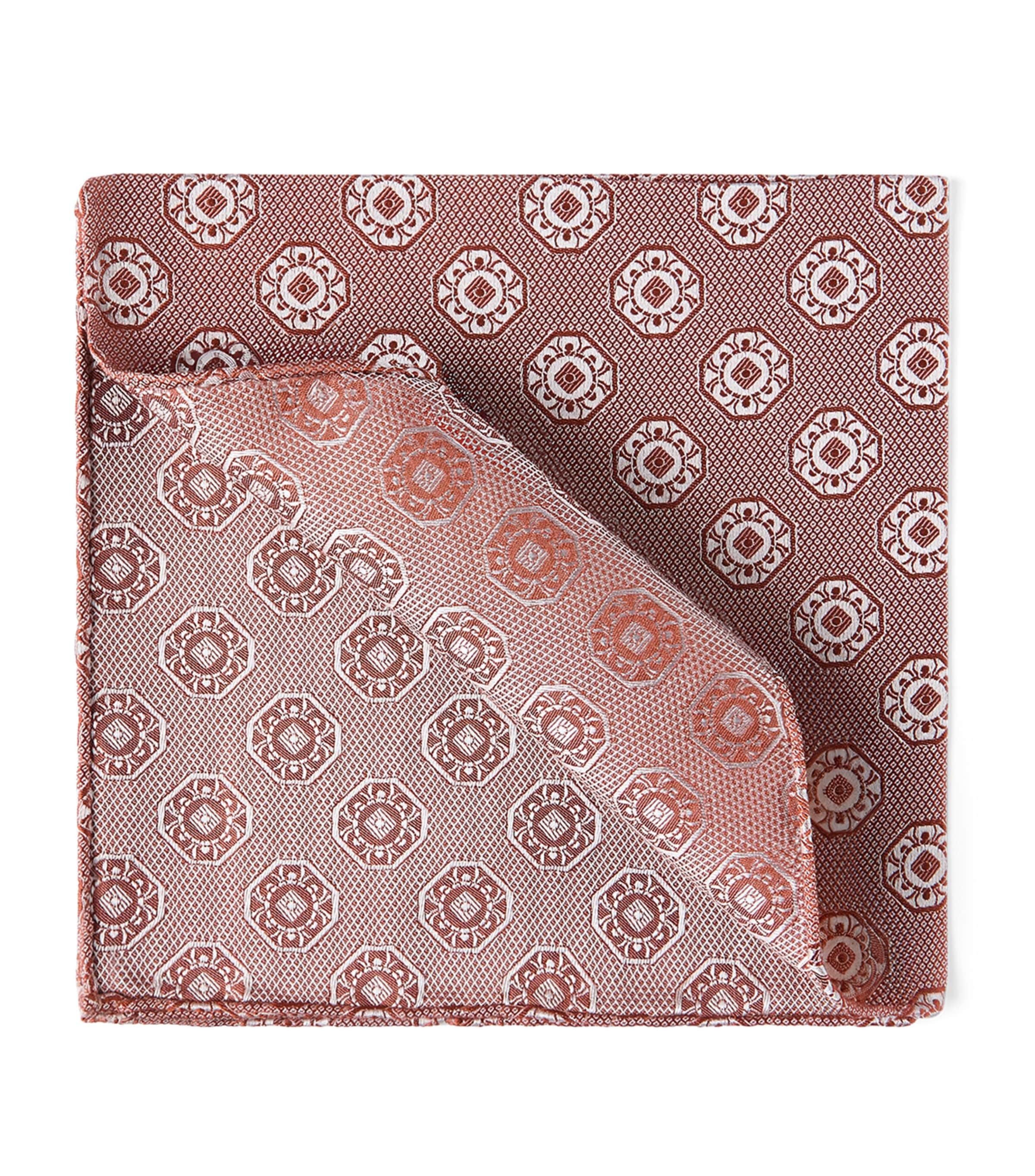 Brunello Cucinelli Silk Medallion Pocket Square by BRUNELLO CUCINELLI