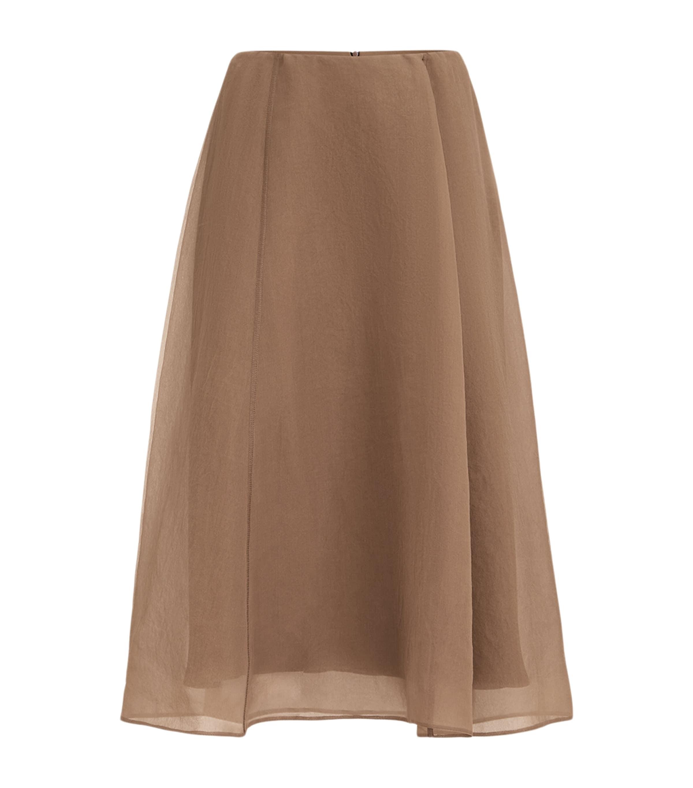 Brunello Cucinelli Silk Midi Skirt by BRUNELLO CUCINELLI