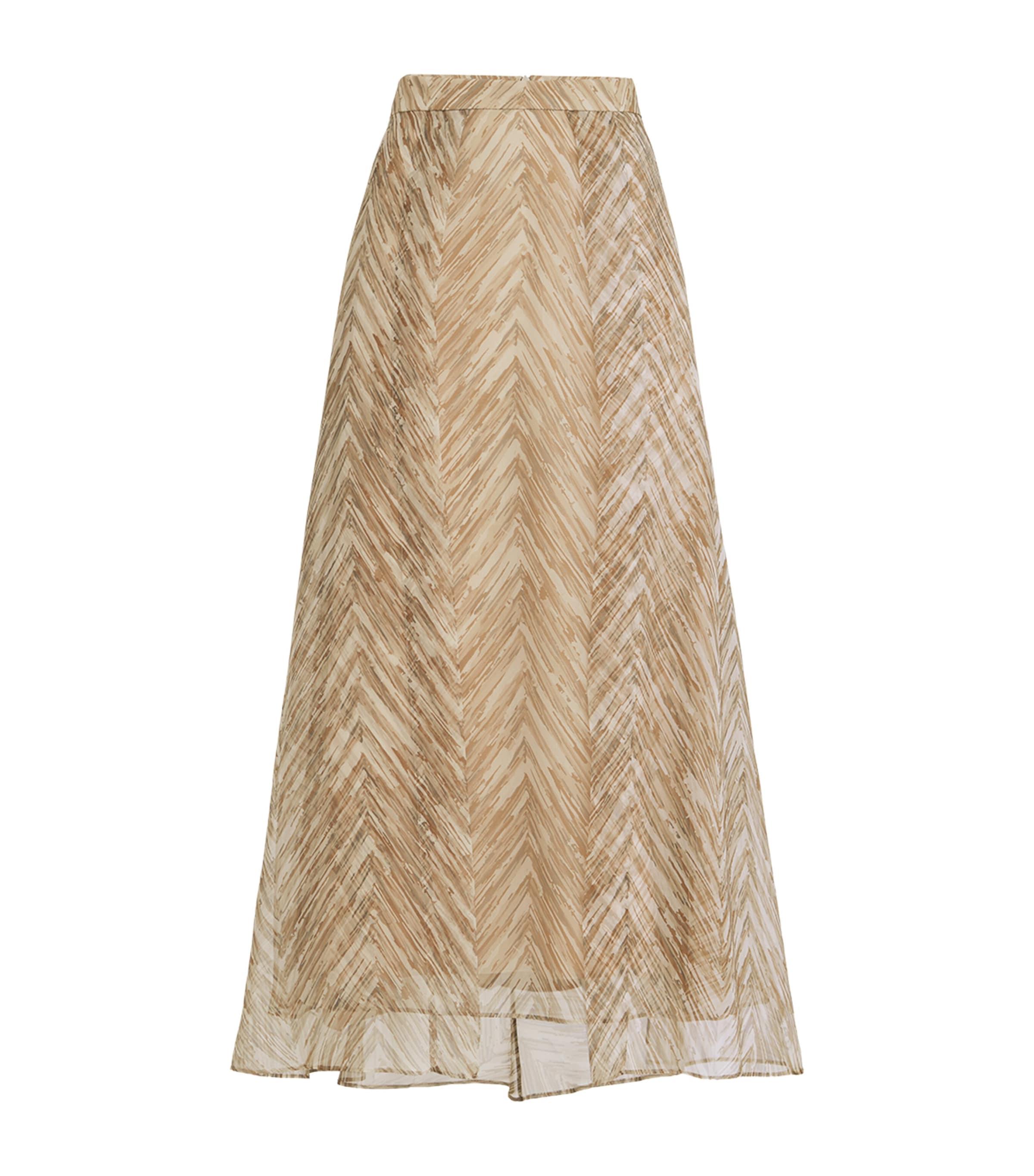 Brunello Cucinelli Silk Printed Maxi Skirt by BRUNELLO CUCINELLI