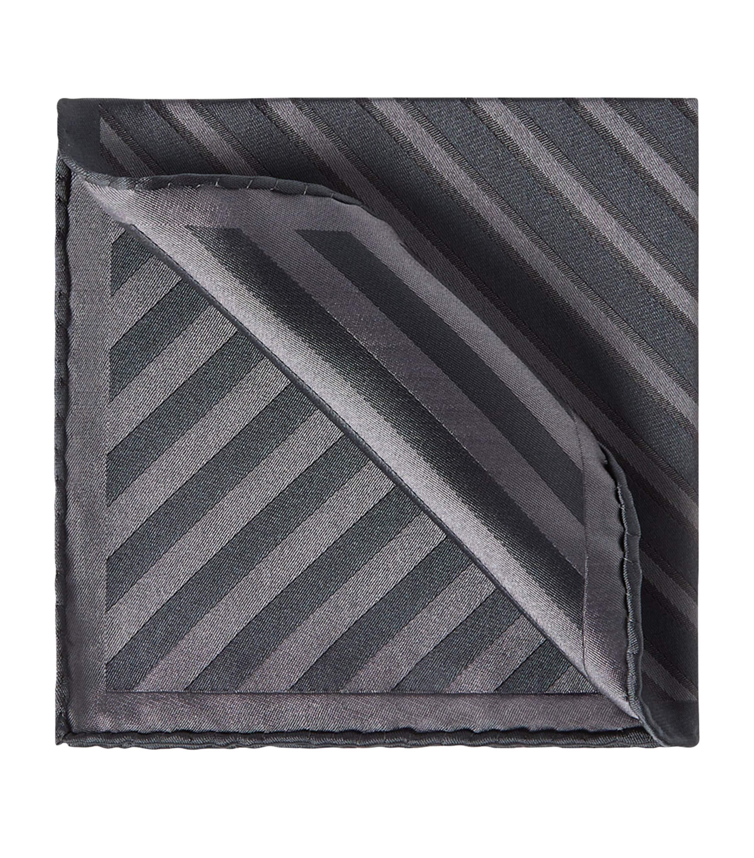 Brunello Cucinelli Silk Stripe Pocket Square by BRUNELLO CUCINELLI