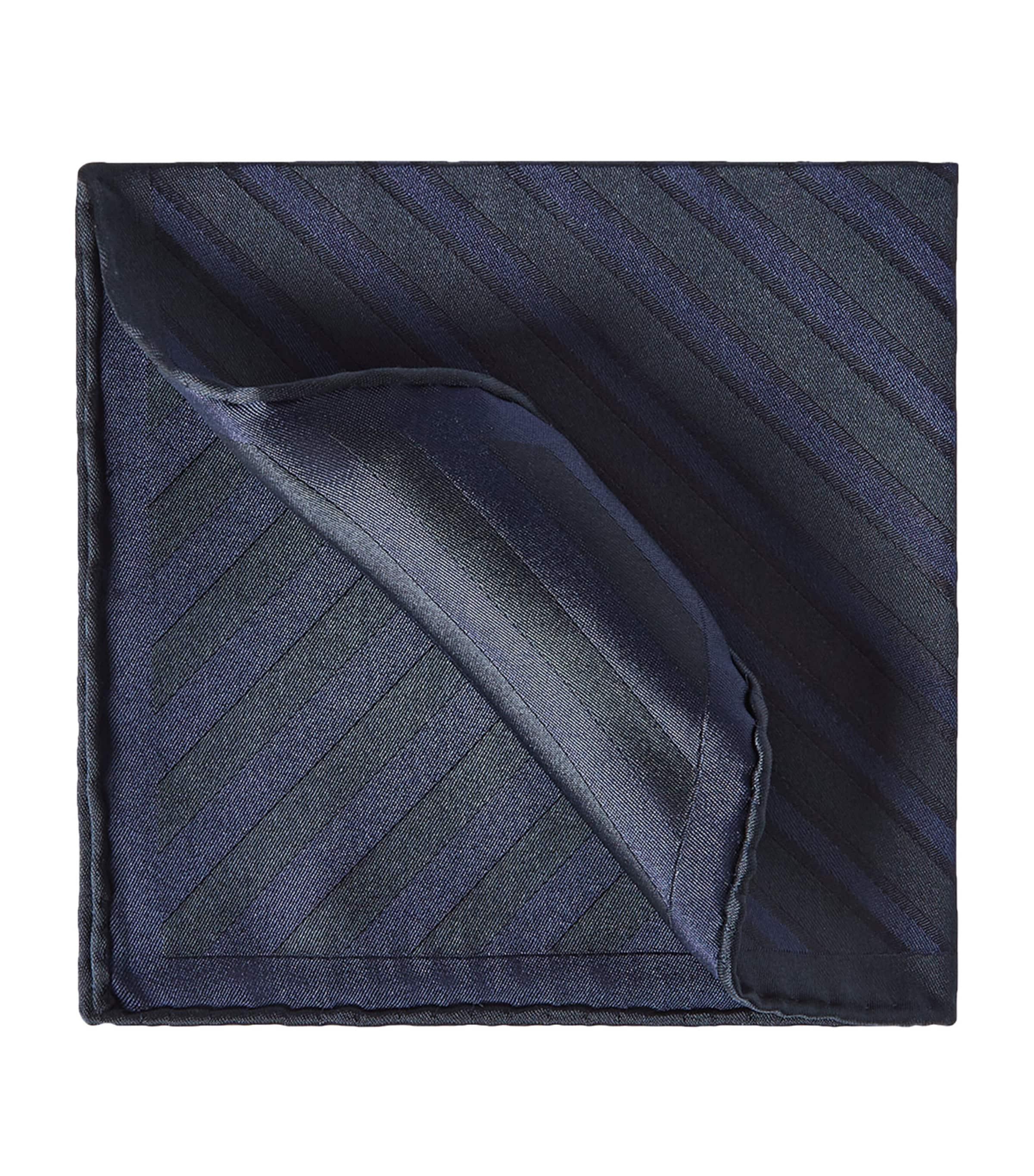 Brunello Cucinelli Silk Striped Pocket Square by BRUNELLO CUCINELLI