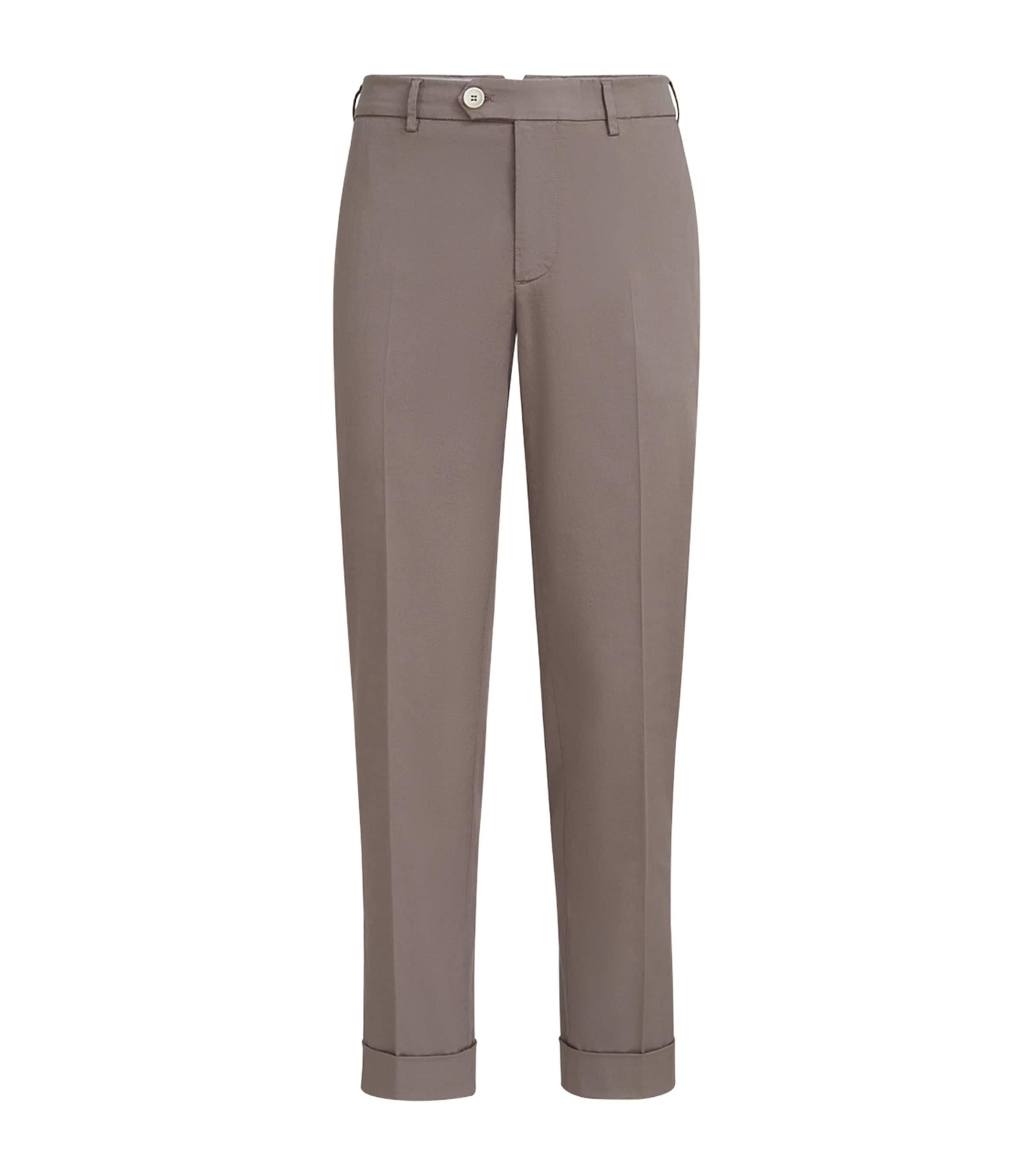 Brunello Cucinelli Stretch-Cotton Comfort Gabardine Italian Trousers by BRUNELLO CUCINELLI