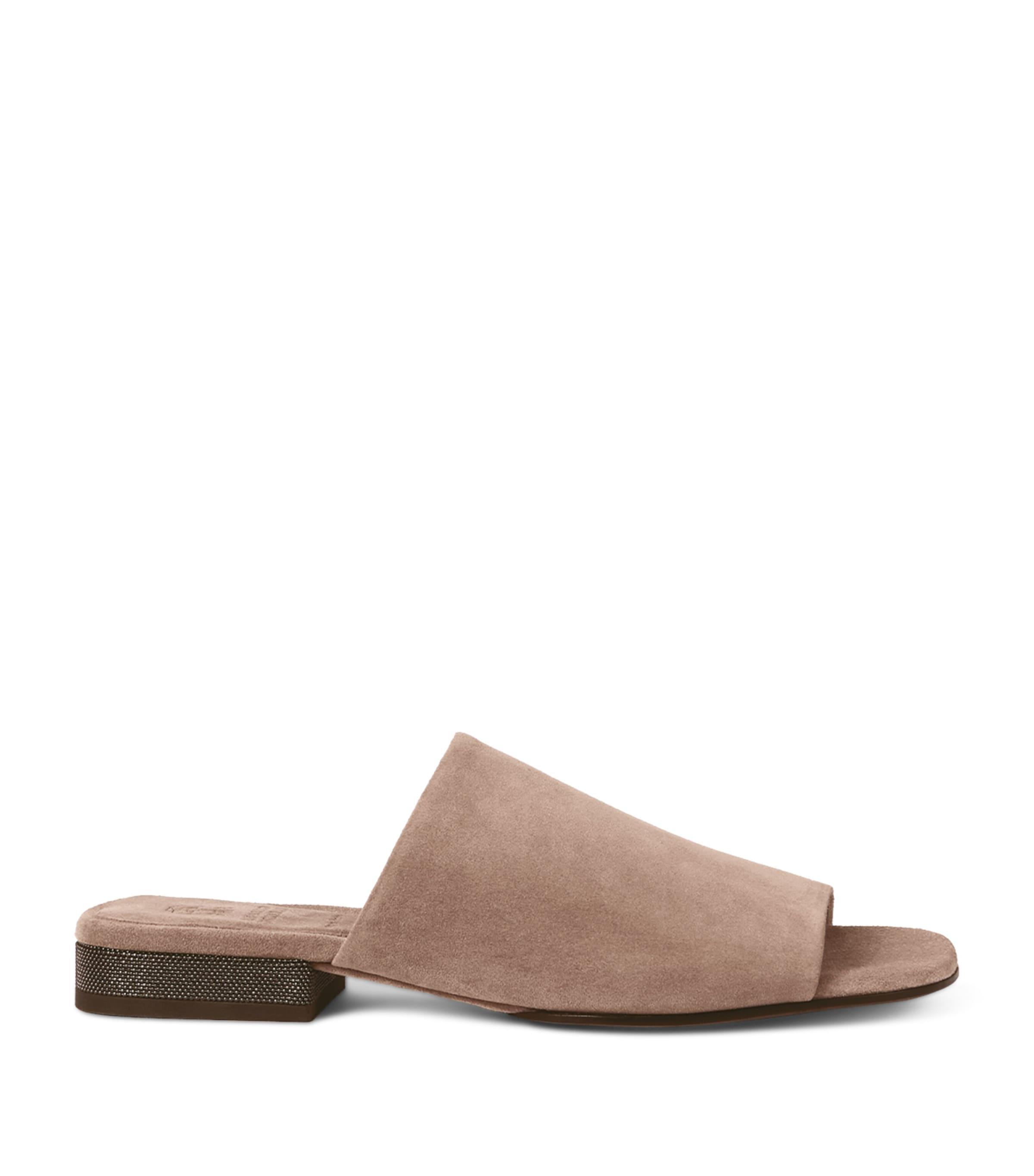 Brunello Cucinelli Suede Open-Toe Mules by BRUNELLO CUCINELLI