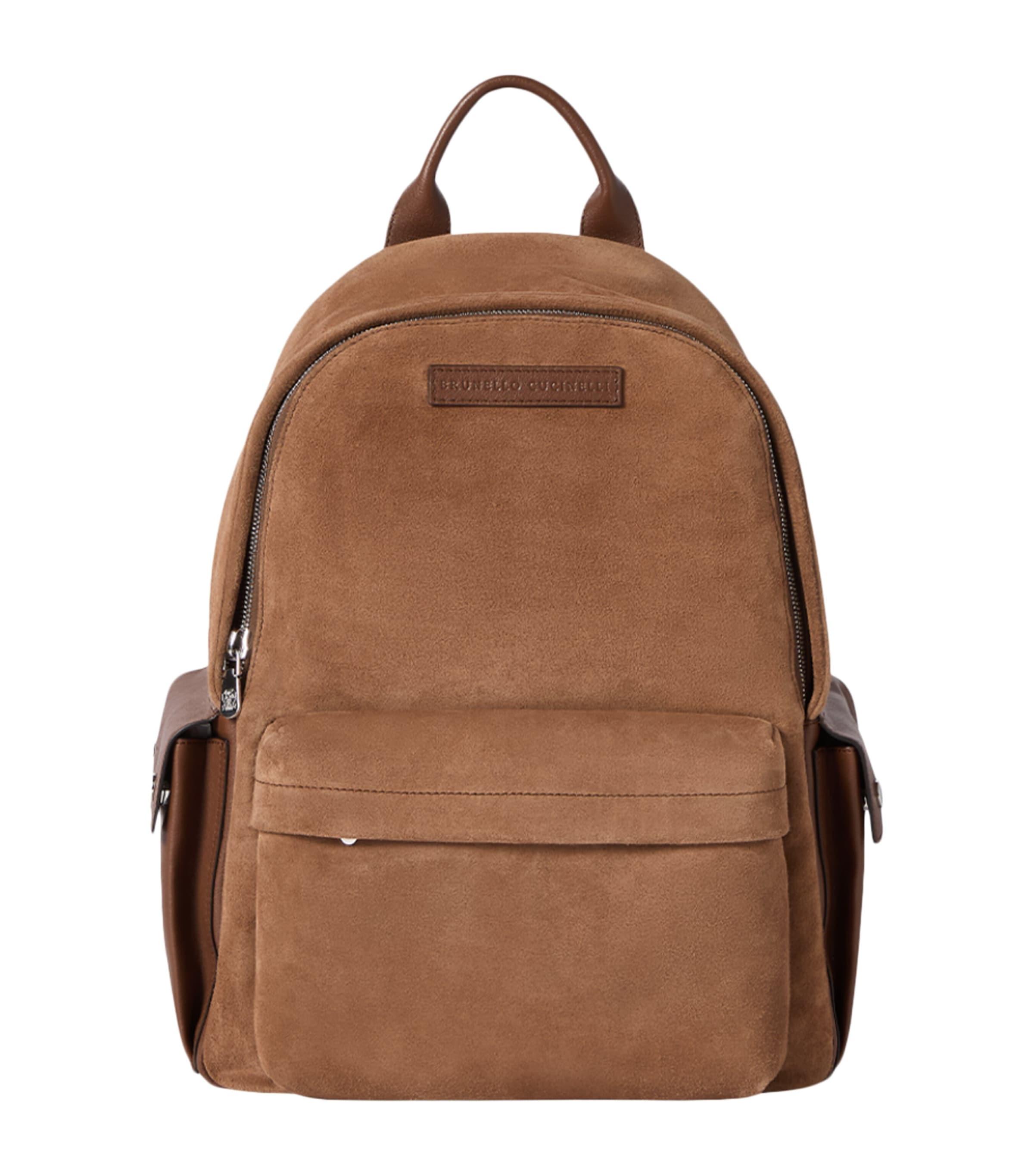 Brunello Cucinelli Suede Travel Backpack by BRUNELLO CUCINELLI