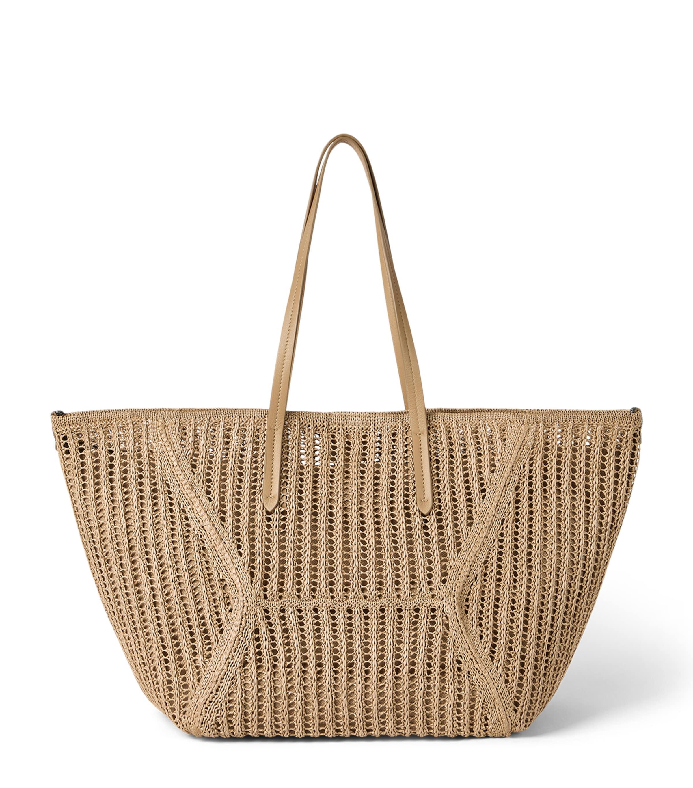 Brunello Cucinelli Techno Raffia Knit BC Duo Tote Bag by BRUNELLO CUCINELLI