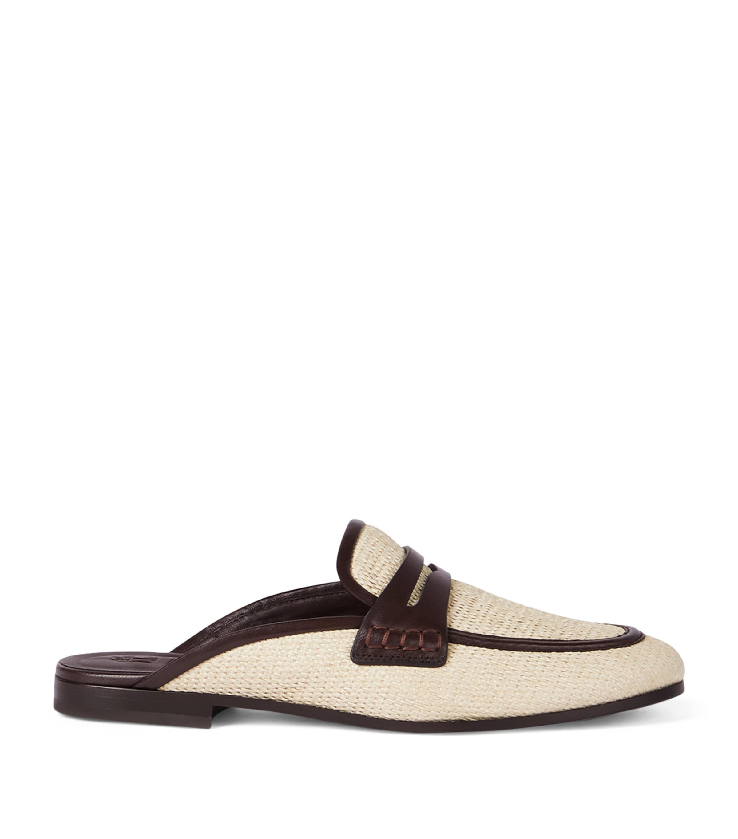 Brunello Cucinelli Techno Raffia Mules by BRUNELLO CUCINELLI