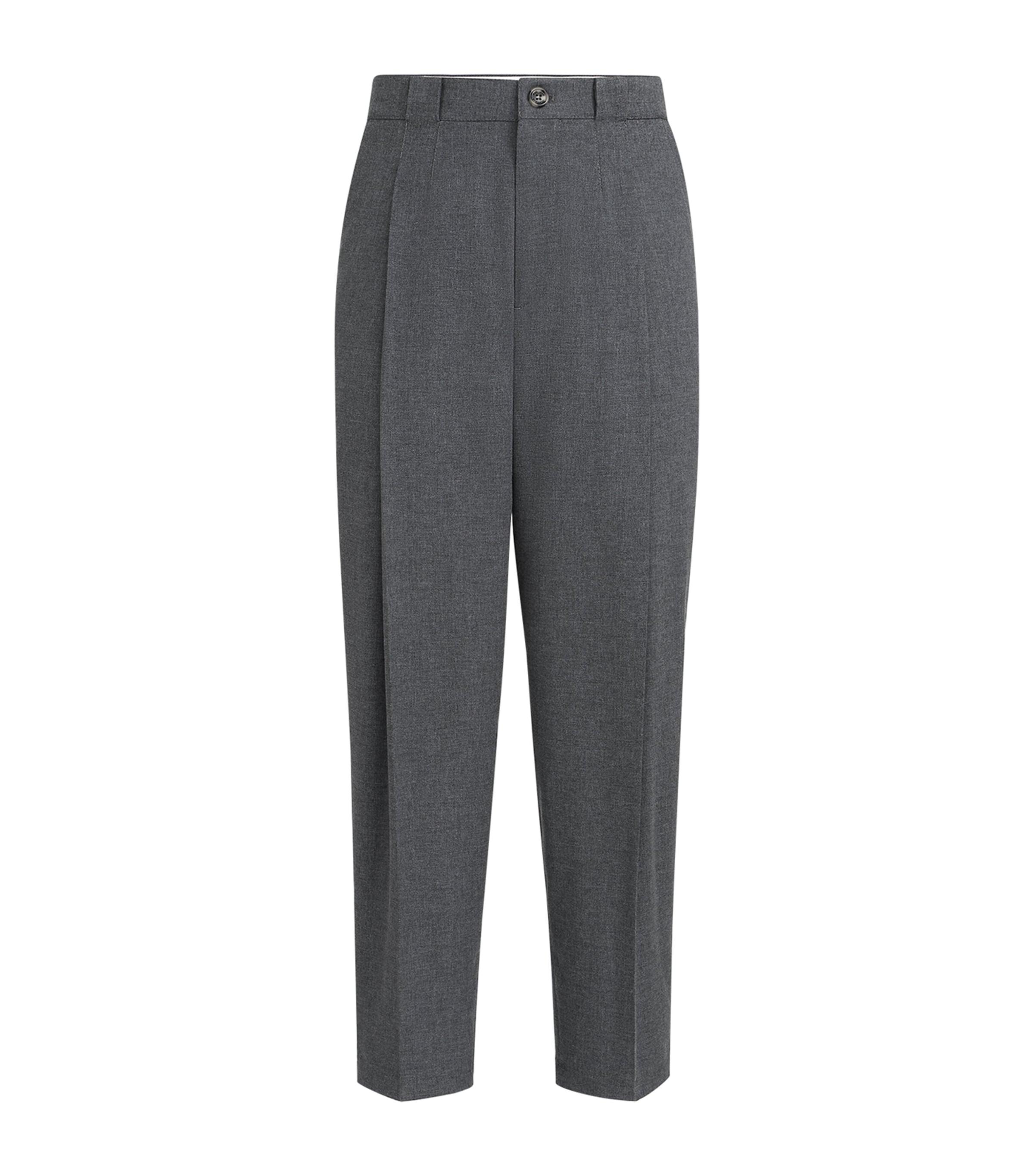 Brunello Cucinelli Virgin Wool-Cotton-Silk Pleated Trousers by BRUNELLO CUCINELLI