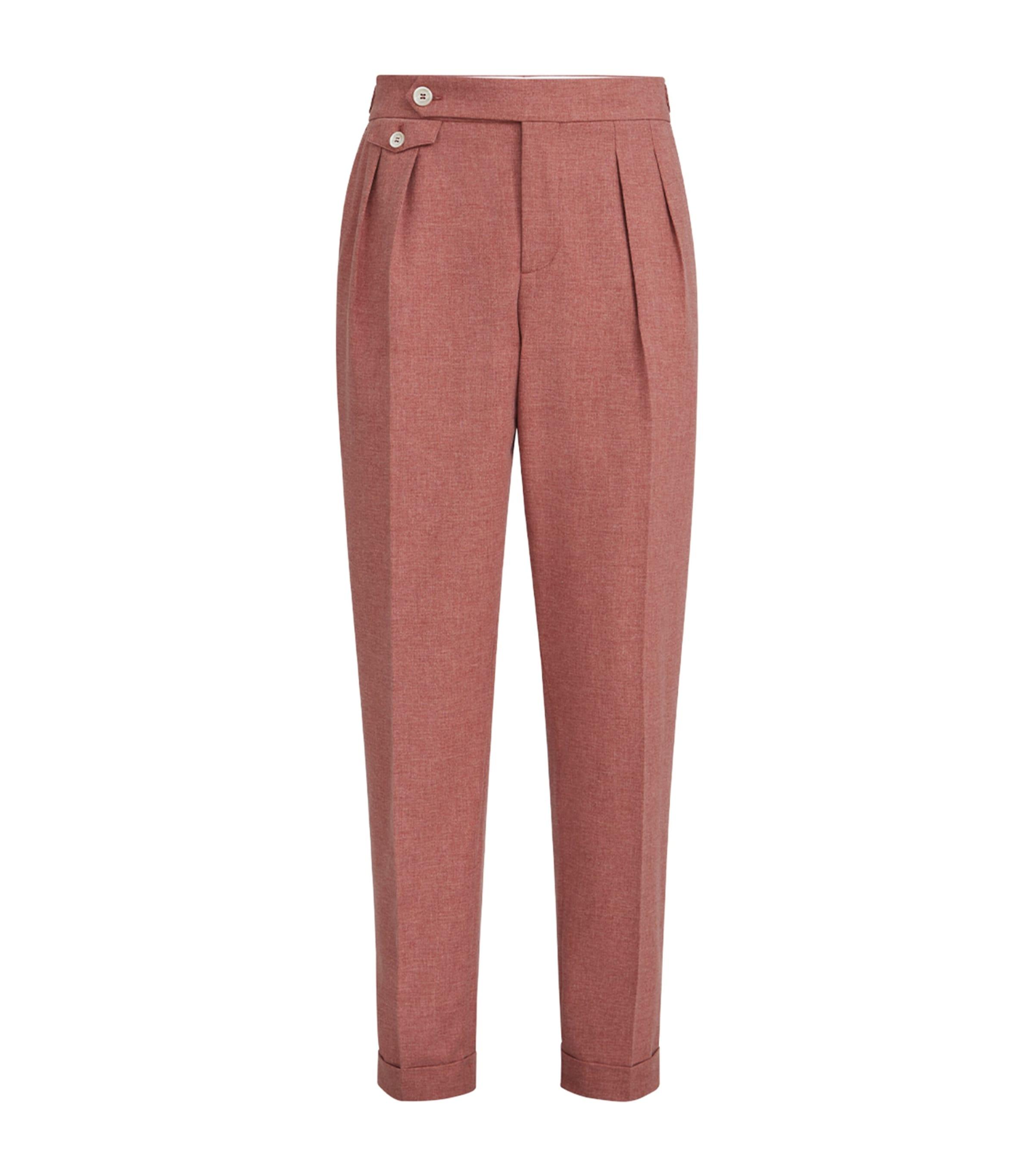 Brunello Cucinelli Wool-Cotton-Silk Tailored Trousers by BRUNELLO CUCINELLI