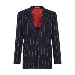 Chalk stripe unconstructed Cavallo blazer by BRUNELLO CUCINELLI