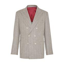Chalk stripe unconstructed blazer by BRUNELLO CUCINELLI