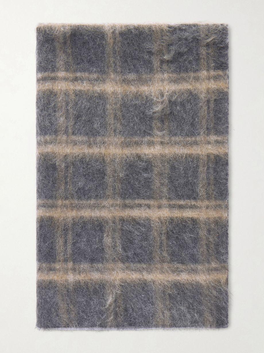 Checked brushed-knit scarf by BRUNELLO CUCINELLI