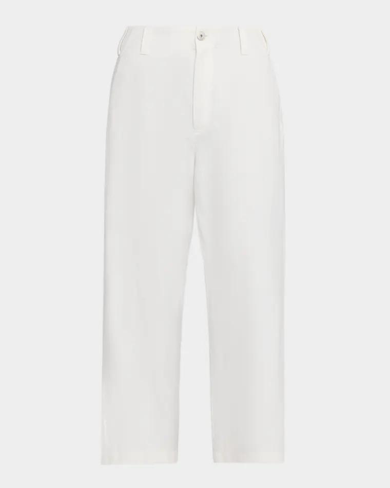 Cotton-Linen Chino Straight-Leg Ankle Pants by BRUNELLO CUCINELLI