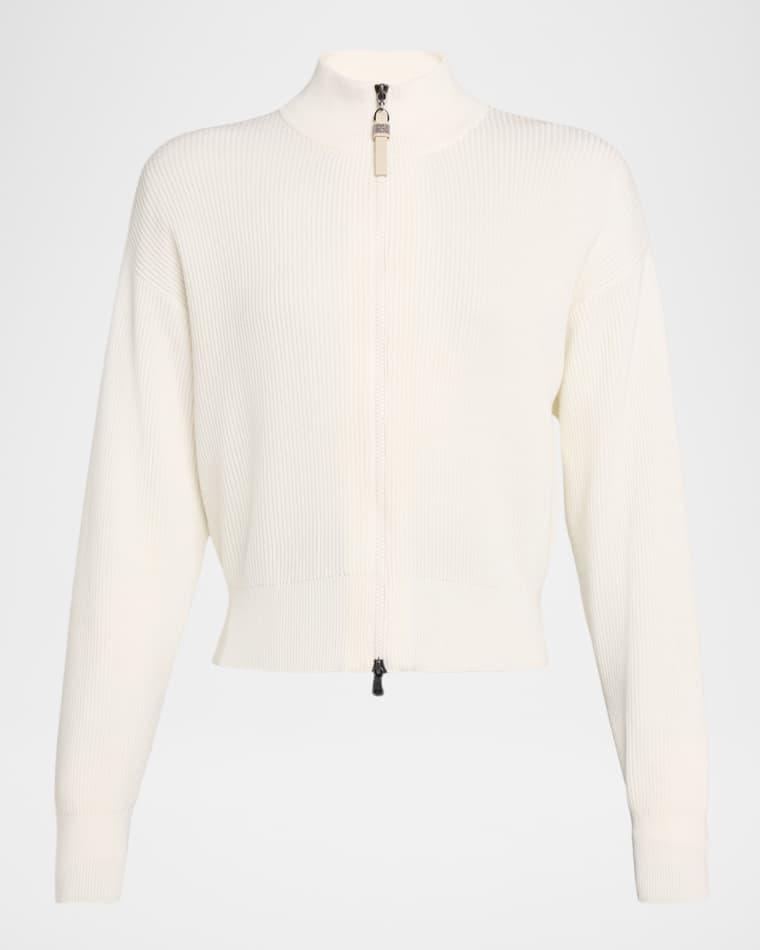 Cotton Rib Zip Cardigan by BRUNELLO CUCINELLI
