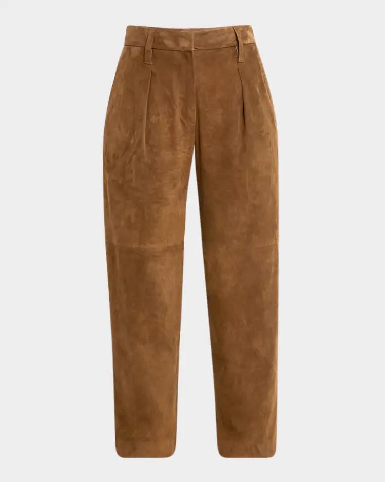 Cropped Suede Trousers by BRUNELLO CUCINELLI