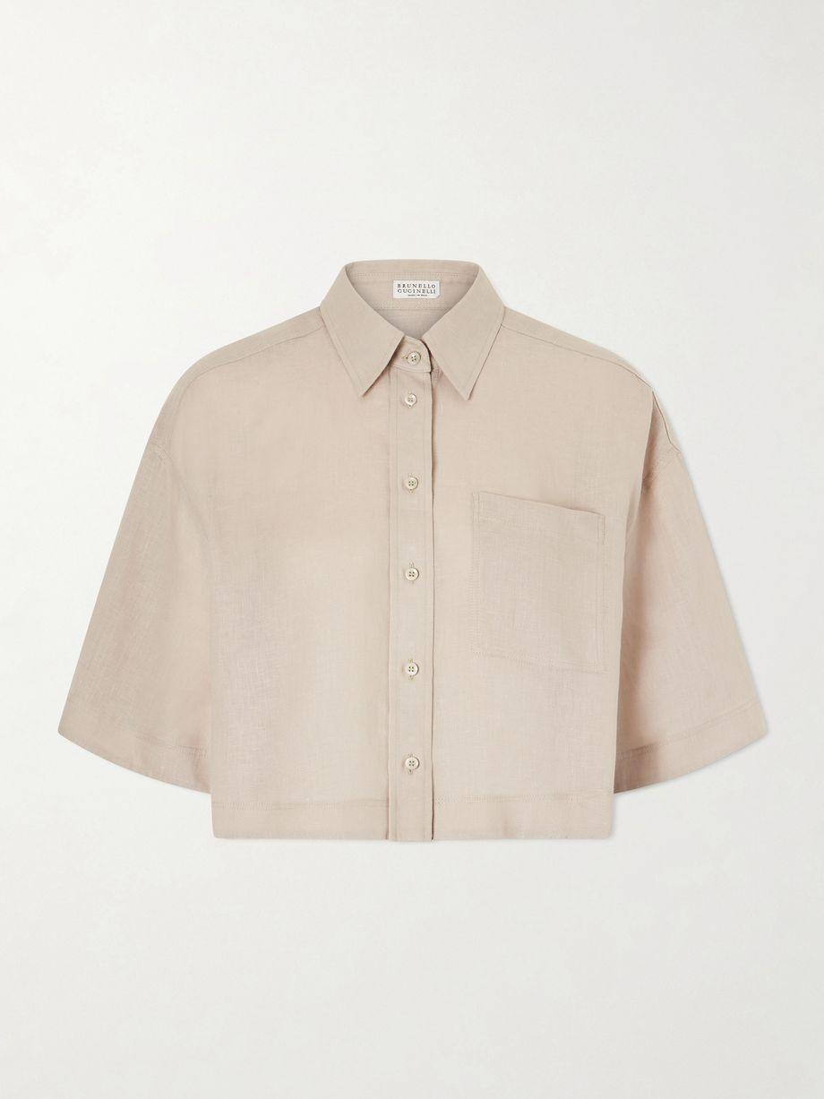 Cropped cotton shirt by BRUNELLO CUCINELLI