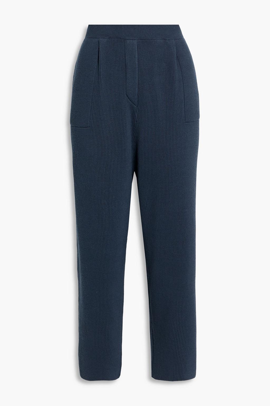Cropped ribbed cotton tapered pants by BRUNELLO CUCINELLI