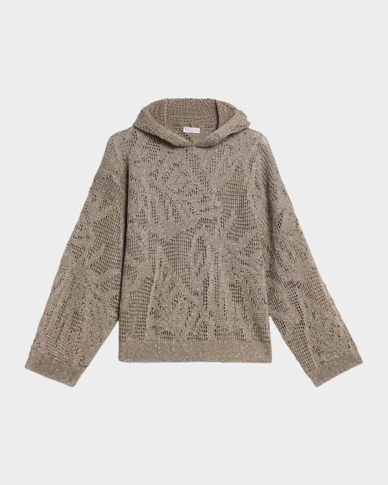 Dazzling Water Lilies Hooded Sweater by BRUNELLO CUCINELLI