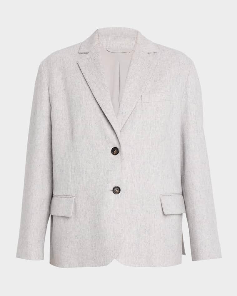 Deconstructed Jersey Single-Breasted Blazer Jacket by BRUNELLO CUCINELLI