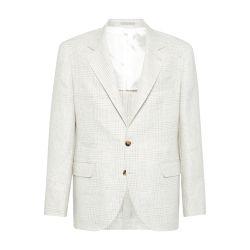 Diagonal twill unconstructed blazer by BRUNELLO CUCINELLI