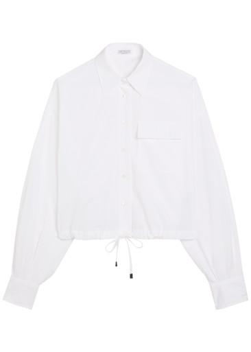 Drawstring cotton-poplin shirt by BRUNELLO CUCINELLI