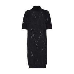 Dress with Dazzling Argyle Embroidery by BRUNELLO CUCINELLI