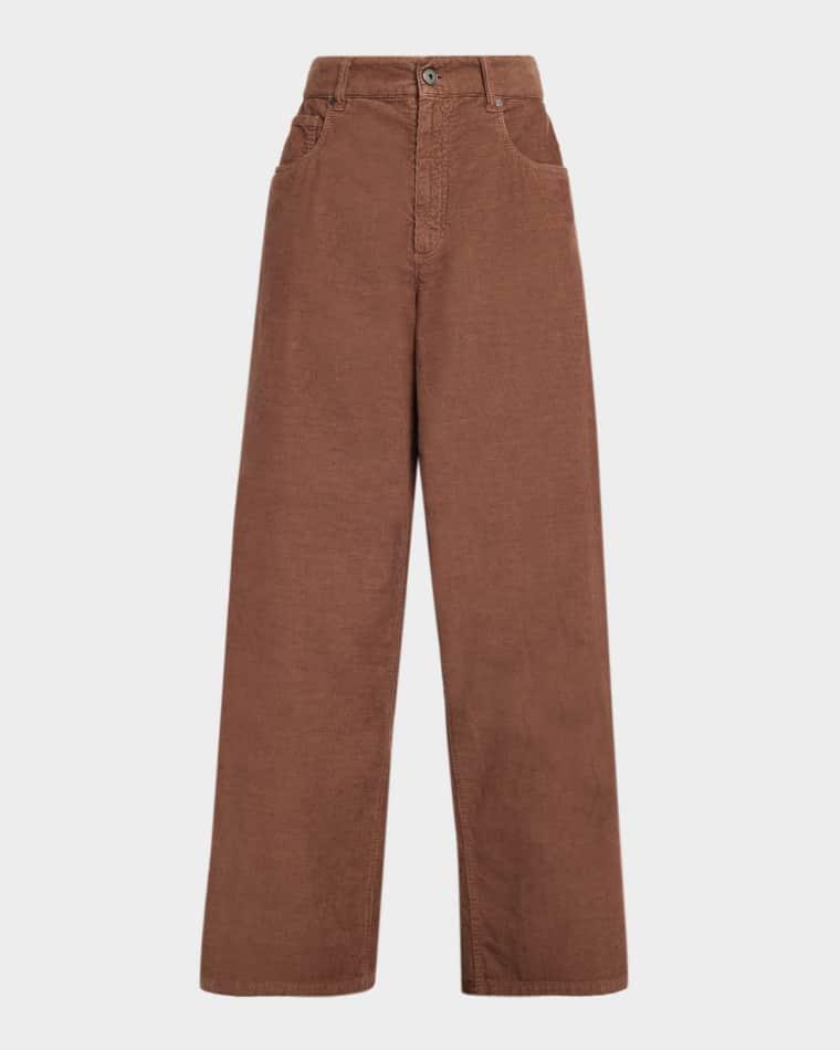Dyed Cotton-Linen Twill Loose-Leg Pants by BRUNELLO CUCINELLI