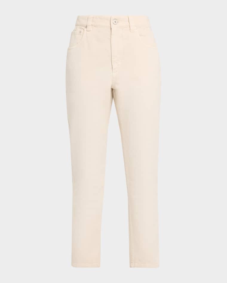 Dyed Cotton Twill Slim-Leg Ankle Pants by BRUNELLO CUCINELLI