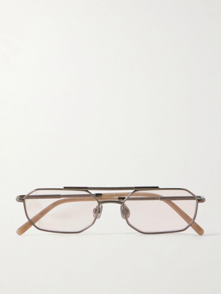 Aviator-style titanium optical glasses by BRUNELLO CUCINELLI EYEWEAR