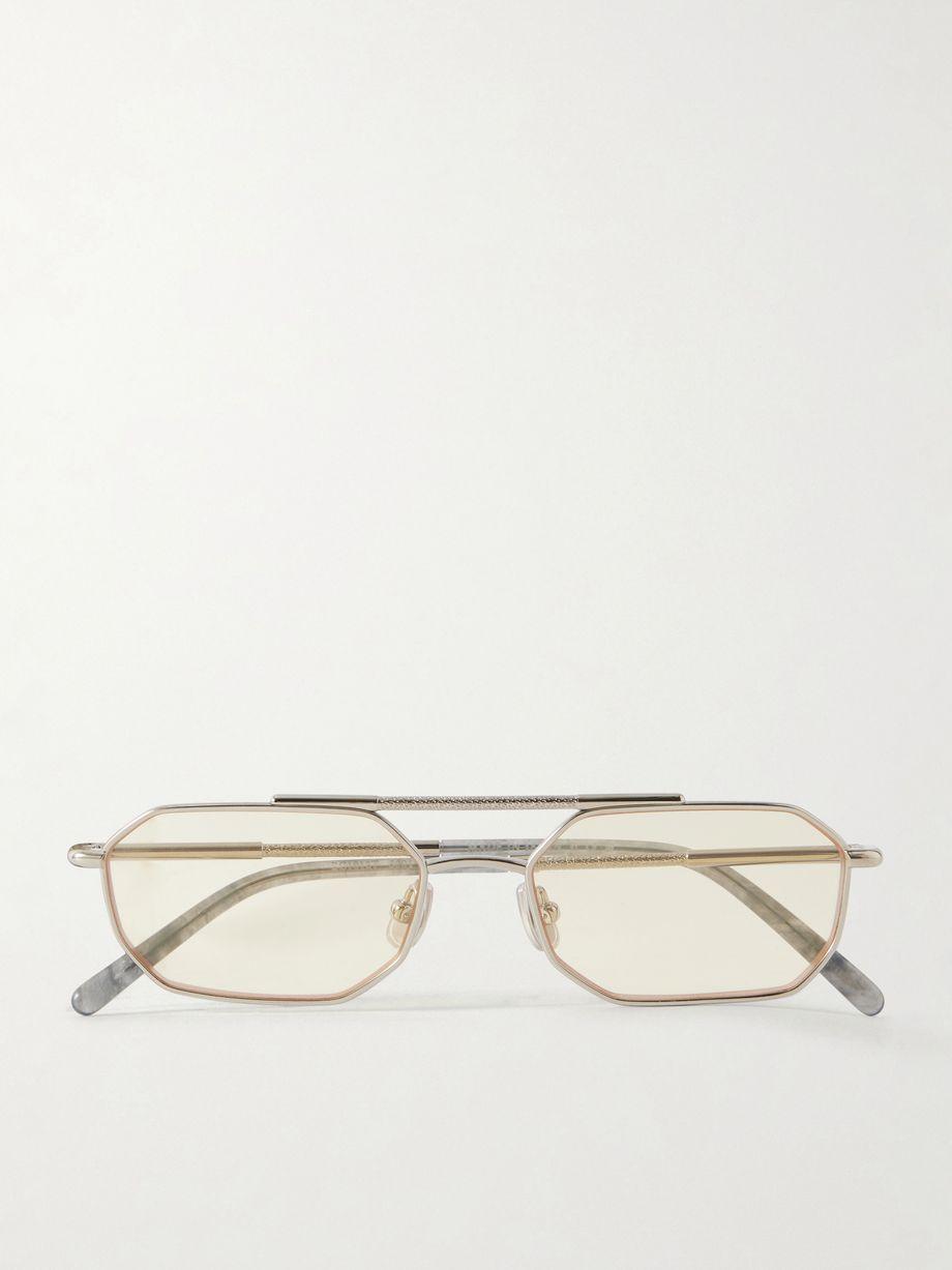 Square-frame silver-tone optical glasses by BRUNELLO CUCINELLI EYEWEAR
