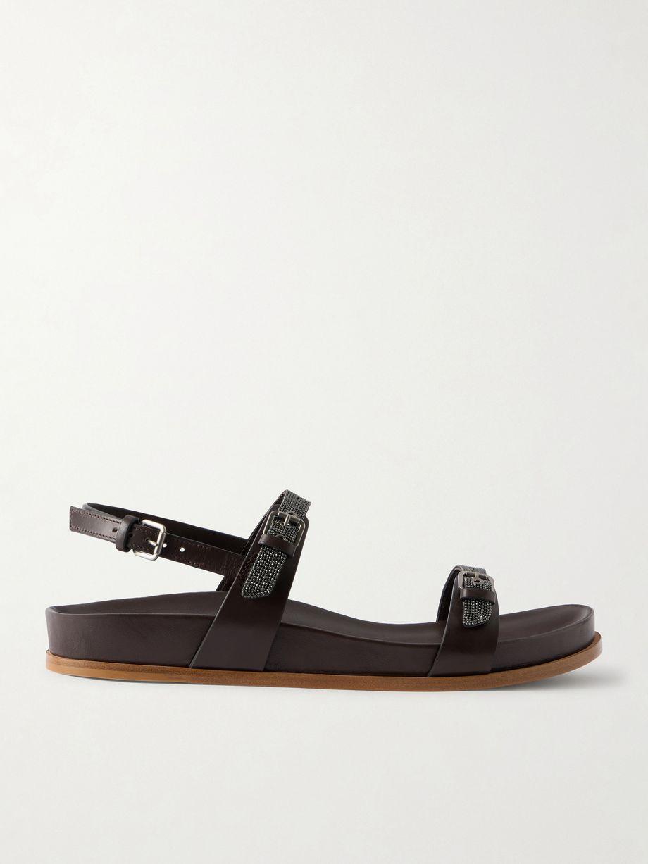 Embellished leather sandals by BRUNELLO CUCINELLI