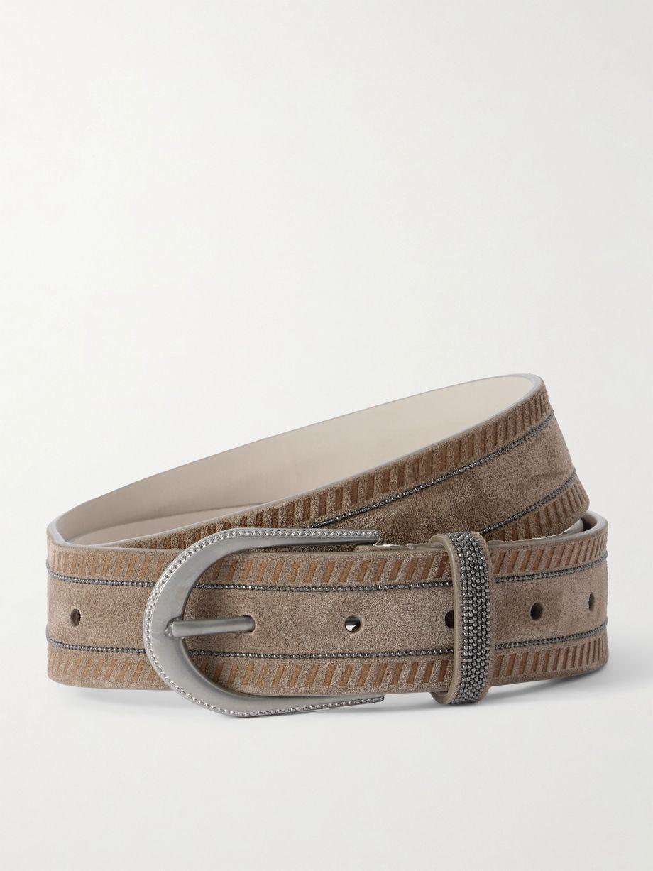 Embellished suede belt by BRUNELLO CUCINELLI