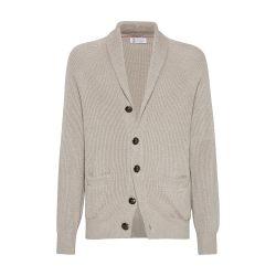 English rib knit cardigan by BRUNELLO CUCINELLI
