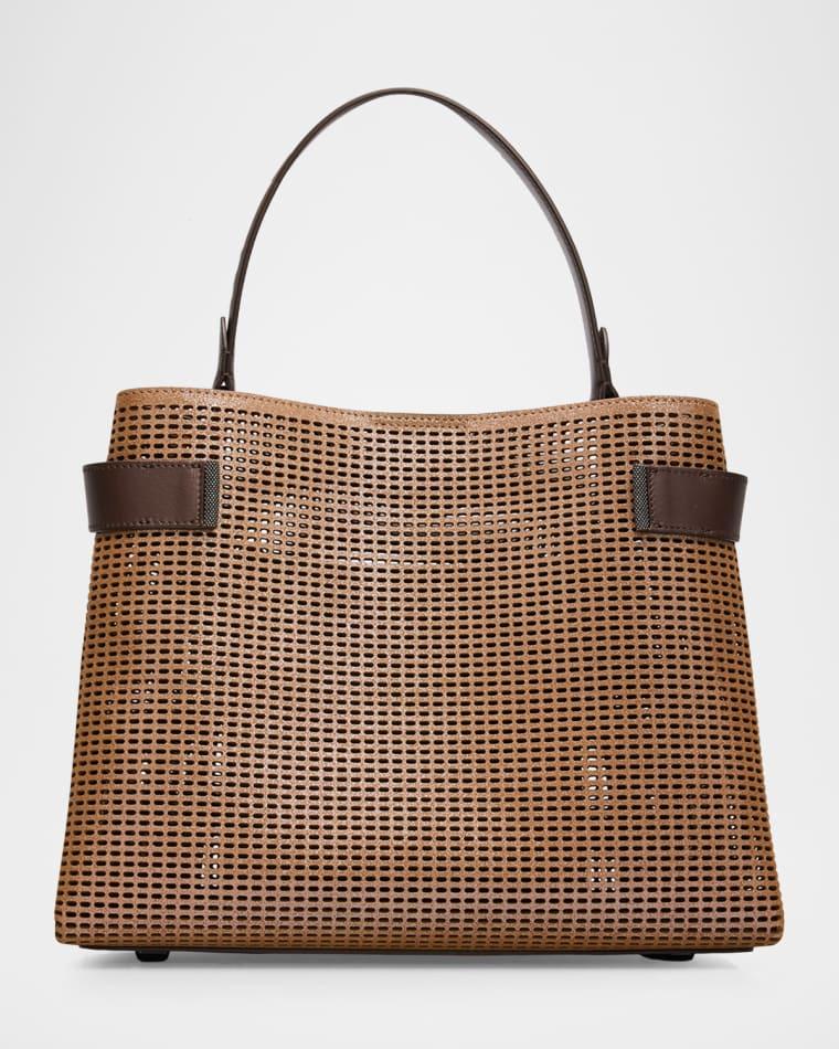 Essence Sparkling Leather Top-Handle Bag by BRUNELLO CUCINELLI
