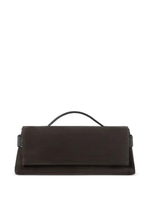 Essence clutch bag in suede with precious bands by BRUNELLO CUCINELLI