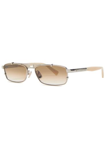 Flattop rectangle-frame sunglasses by BRUNELLO CUCINELLI