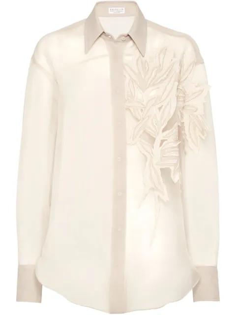 Flora-appliqué shirt by BRUNELLO CUCINELLI