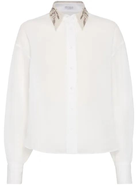 Flora embroidered shirt by BRUNELLO CUCINELLI