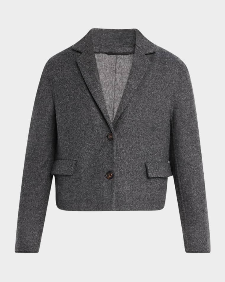 Fluid Wool Double-Faced Crop Jacket by BRUNELLO CUCINELLI