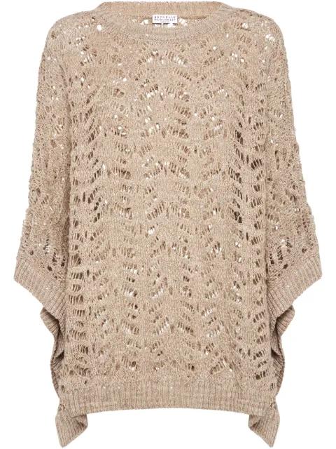 Foliage Lace poncho by BRUNELLO CUCINELLI
