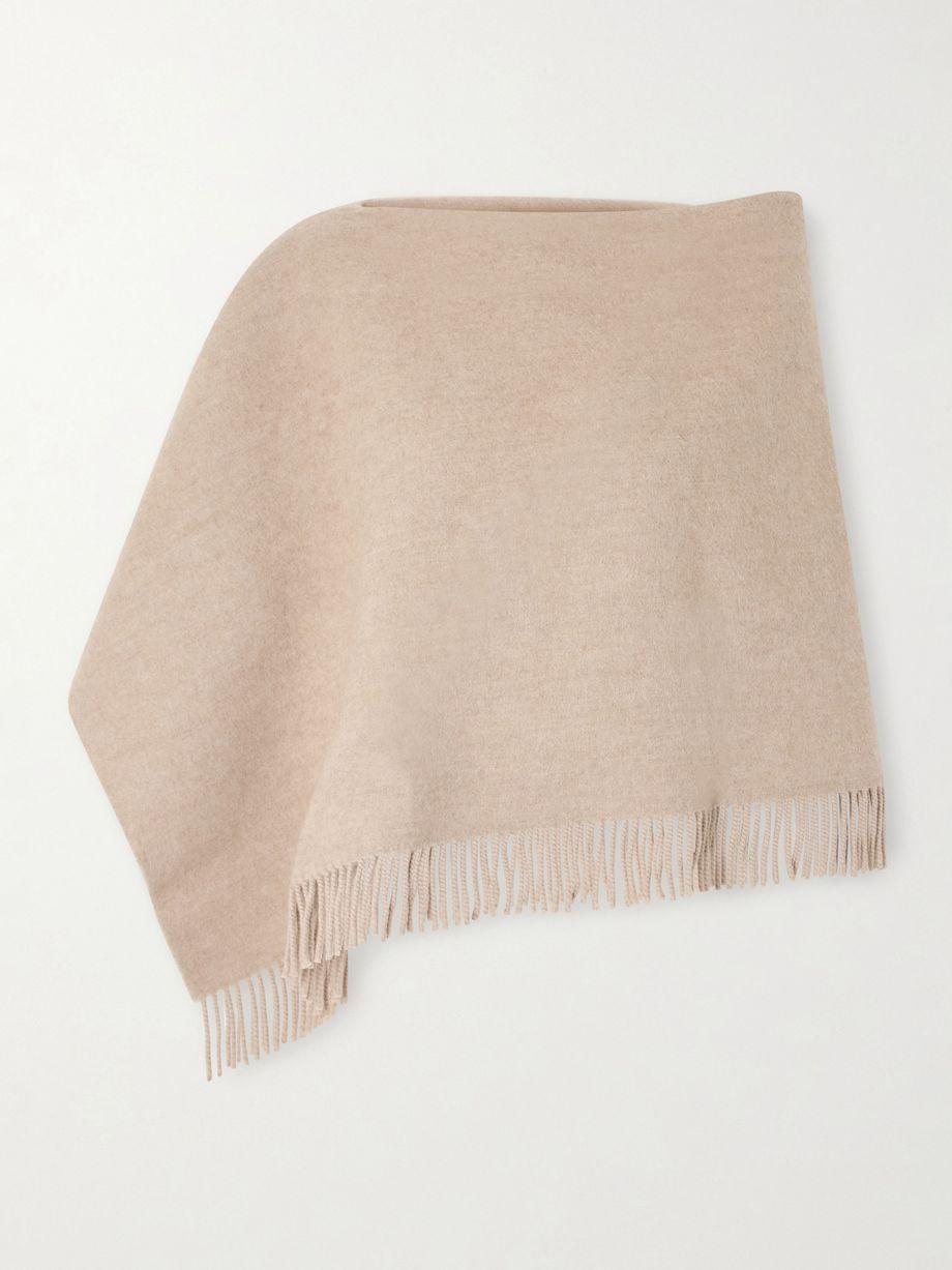 Fringed wool and cashmere-blend poncho by BRUNELLO CUCINELLI