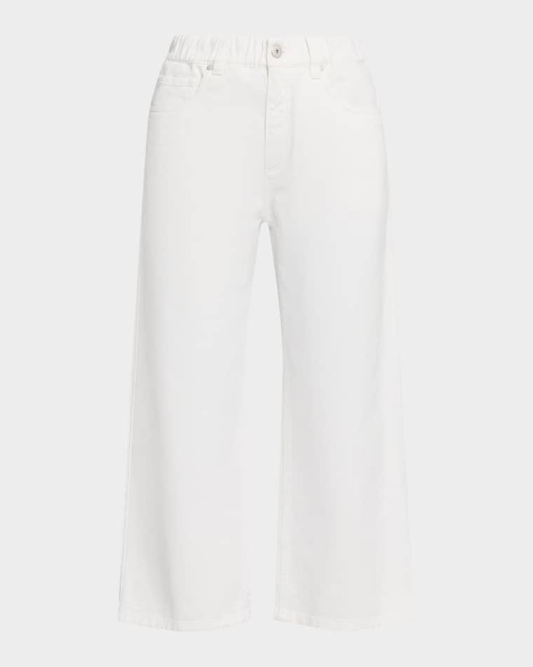 Garment Dye Wide-Leg Ankle Pants by BRUNELLO CUCINELLI
