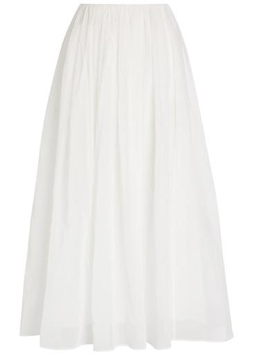 Gathered cotton midi skirt by BRUNELLO CUCINELLI