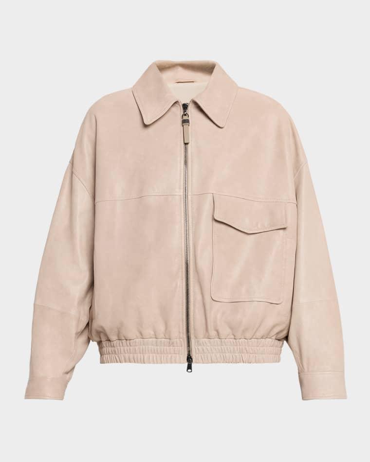 Glossy Nappa Leather Outerwear Jacket by BRUNELLO CUCINELLI