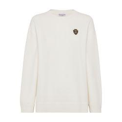 Honeycomb knit sweater with logo by BRUNELLO CUCINELLI