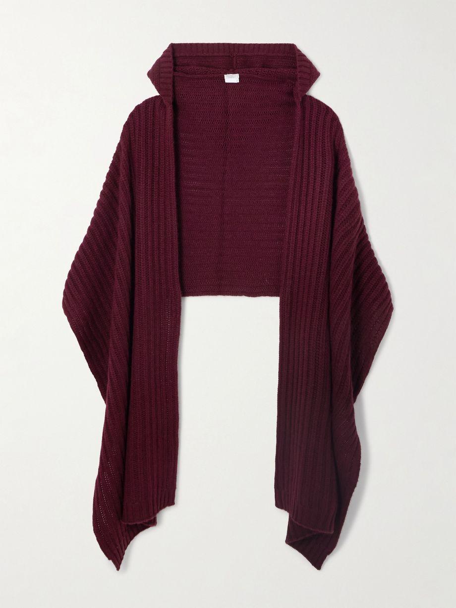 Hooded ribbed cashmere scarf by BRUNELLO CUCINELLI