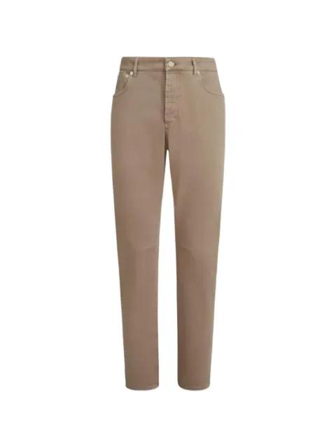 Iconic Fit embroidered-logo trousers by BRUNELLO CUCINELLI