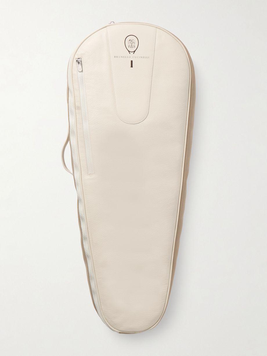 Leather and mesh tennis racket bag by BRUNELLO CUCINELLI